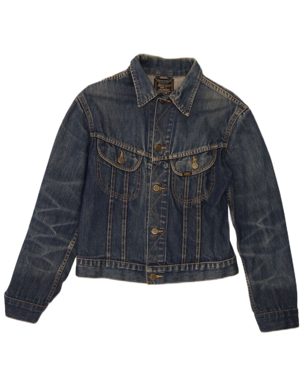 Jaqueta jeans feminina Lee UK 14 grande algodão azul
