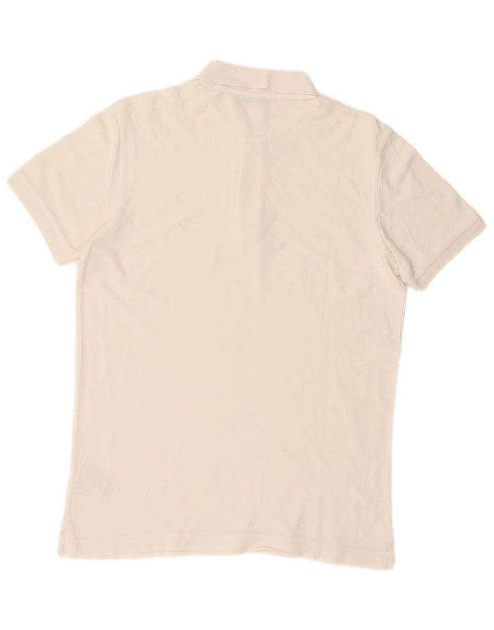 Camisa polo masculina BENETTON pequena de algodão branco