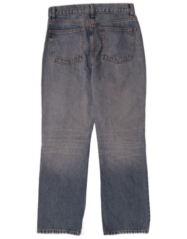 Zara Jeans feminino cintura alta reta UE 38 pequeno W28 L29 azul