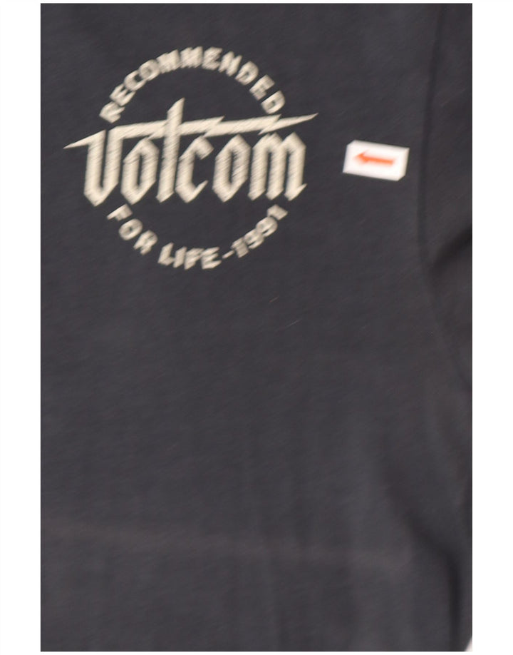 Camiseta masculina Volcom Modern Fit Graphic pequena de algodão azul marinho
