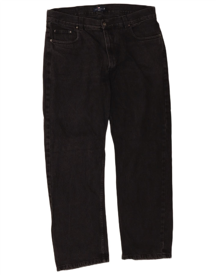 Calça jeans reta masculina Marks & Spencer Blue Harbor W38 L31 algodão preto