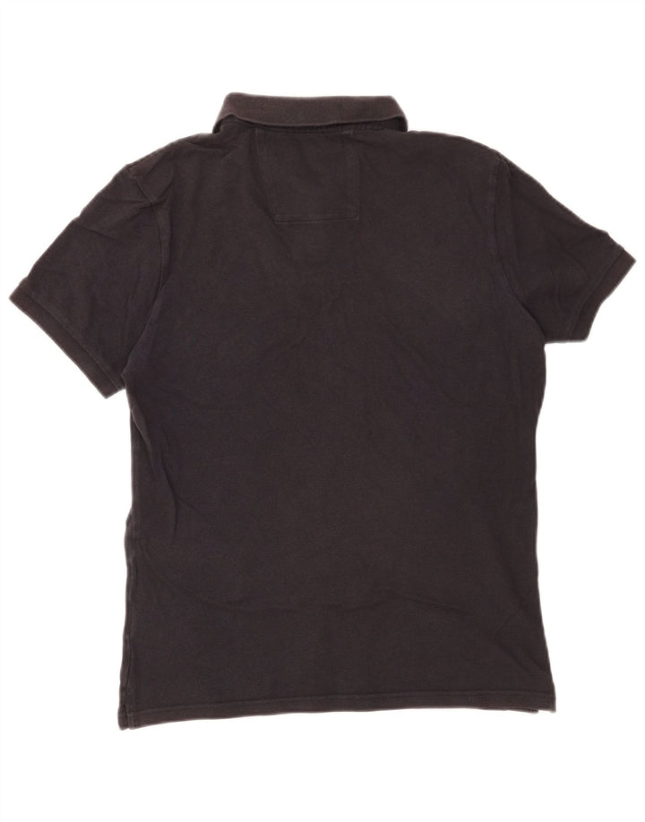 Camisa polo masculina Calvin Klein Jeans pequena de algodão preto