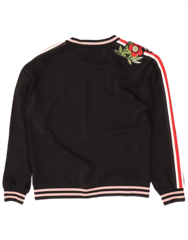 Suéter gráfico feminino Ted Baker UK 14 médio preto floral