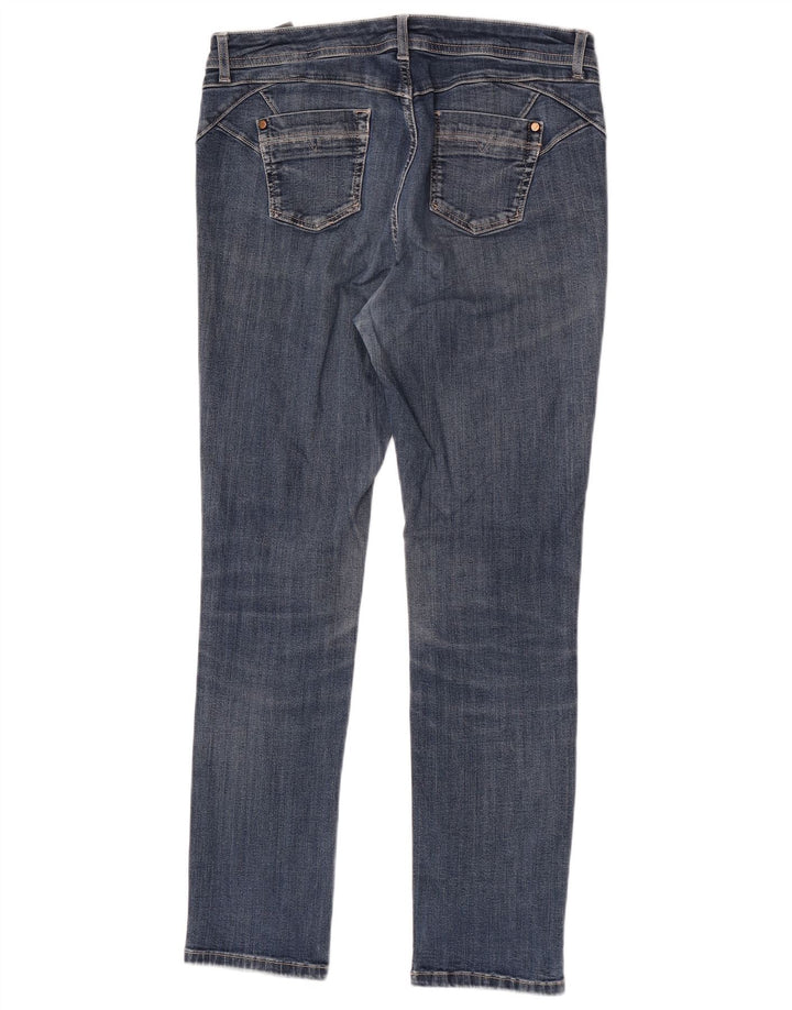 Jeans justos femininos Marks & Spencer W32 L30 algodão azul