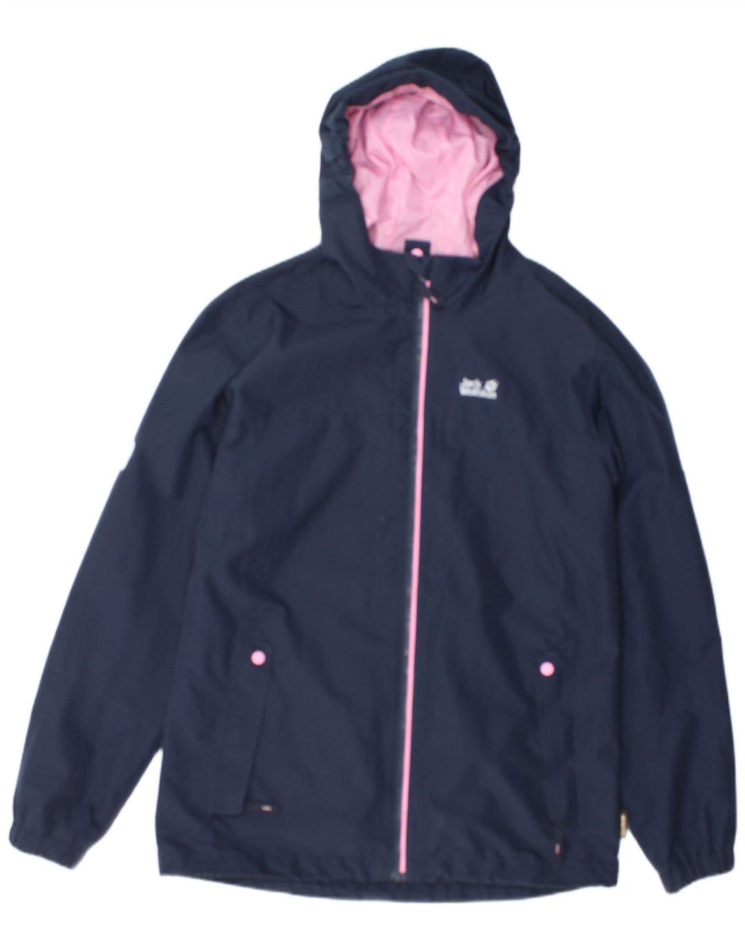 Jaqueta de chuva com capuz para meninas Jack Wolfskin 14-15 anos azul marinho poliéster