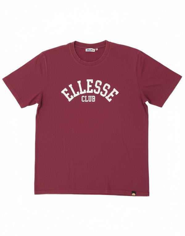 Camiseta masculina Ellesse com estampa gráfica grande de algodão marrom