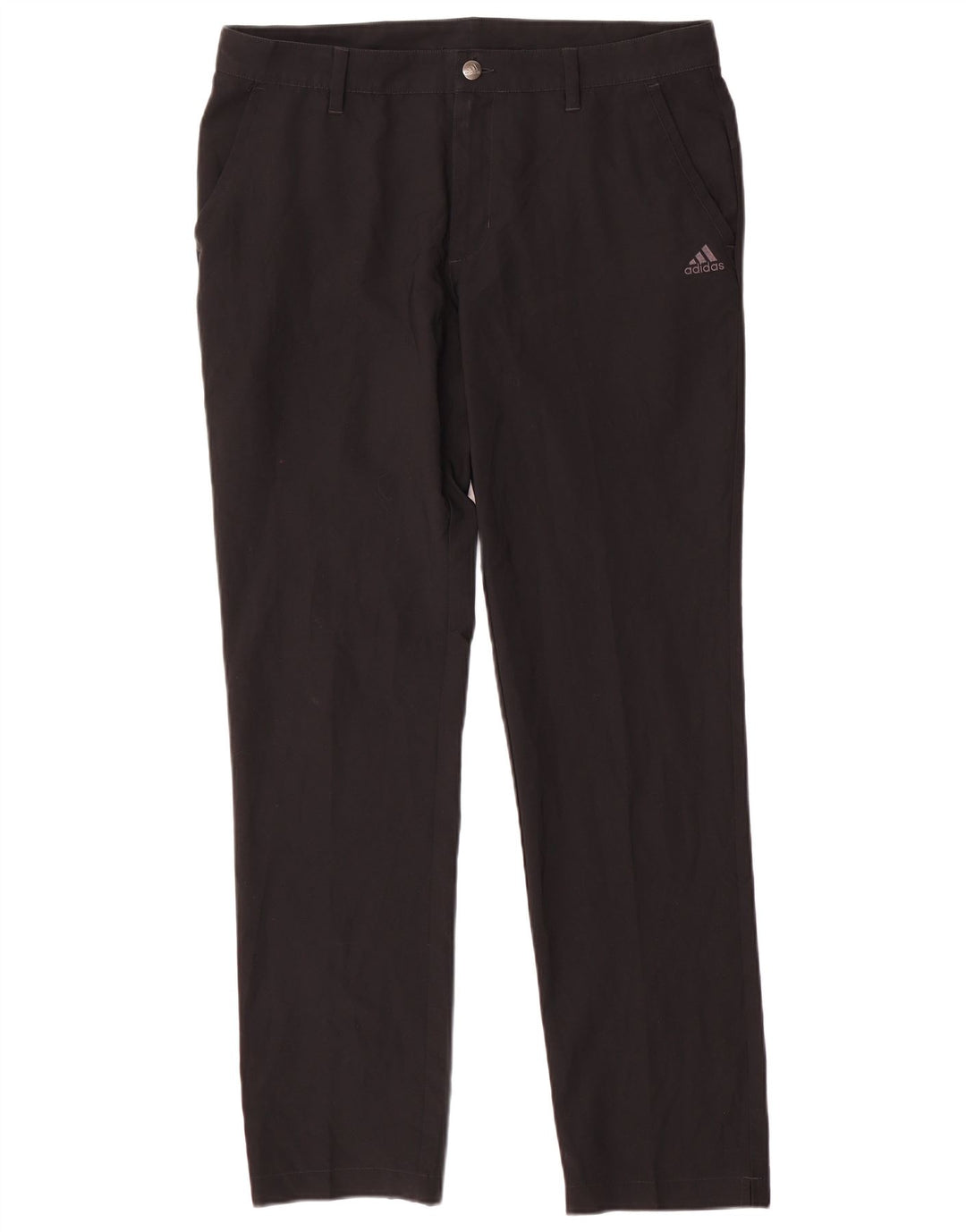 Adidas Mens Slim Chino Calças W34 L32 Poliéster Preto