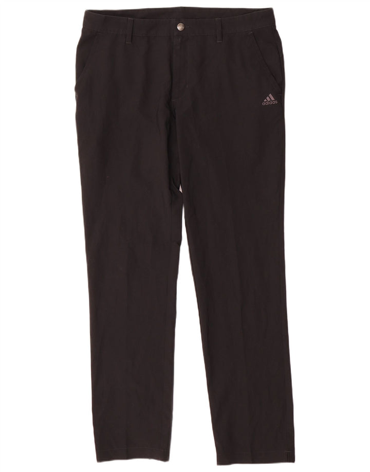 Adidas Mens Slim Chino Calças W34 L32 Poliéster Preto