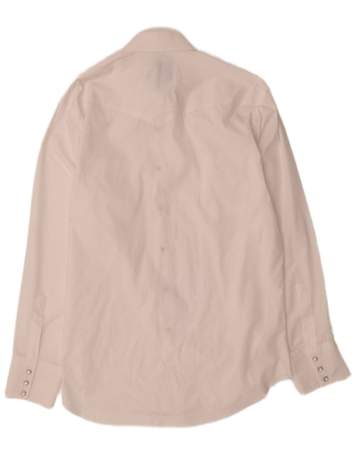 Camisa Wrangler masculina alta tamanho 16 grande poliéster branco