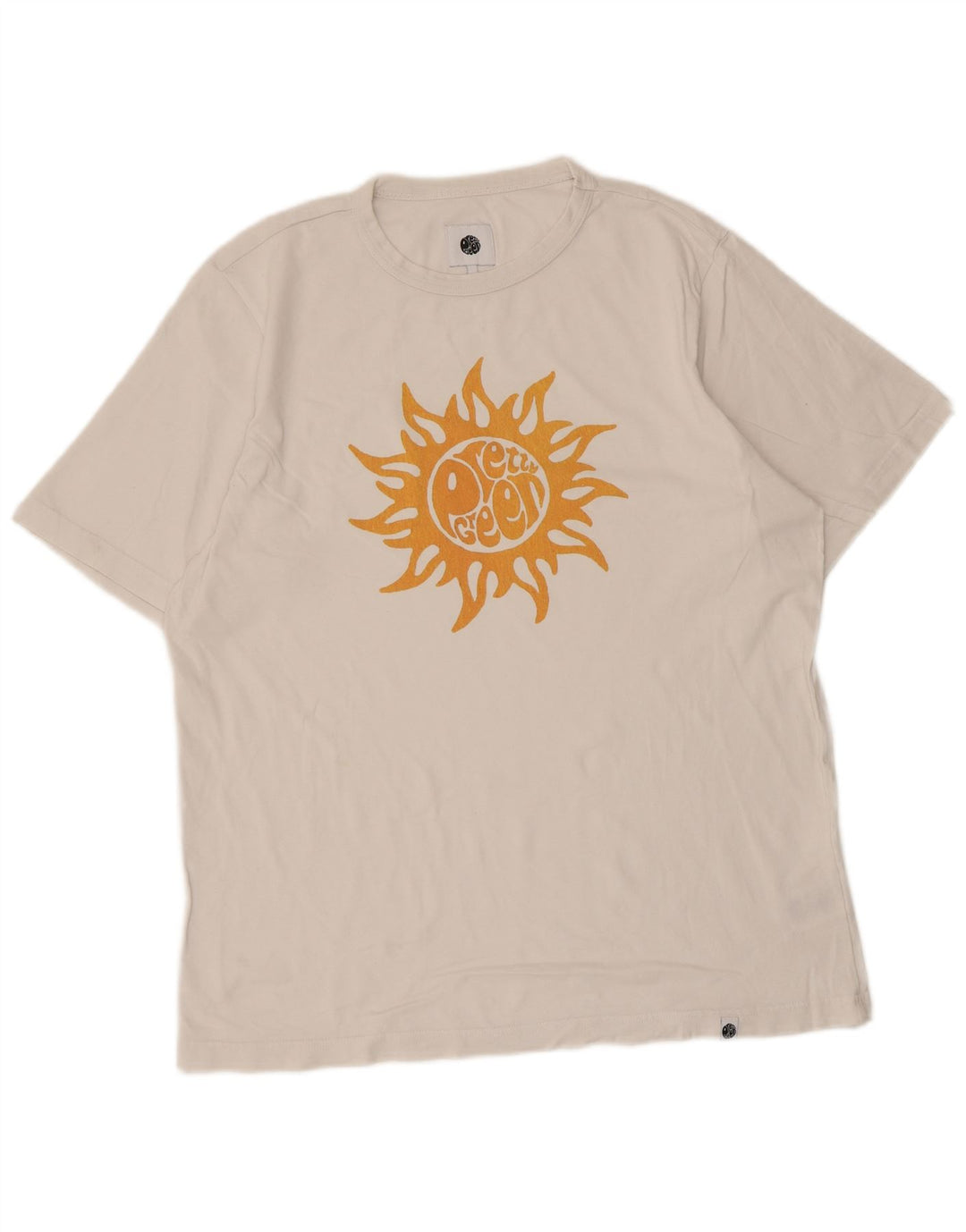 Camiseta gráfica masculina Pretty Green, grande, algodão branco