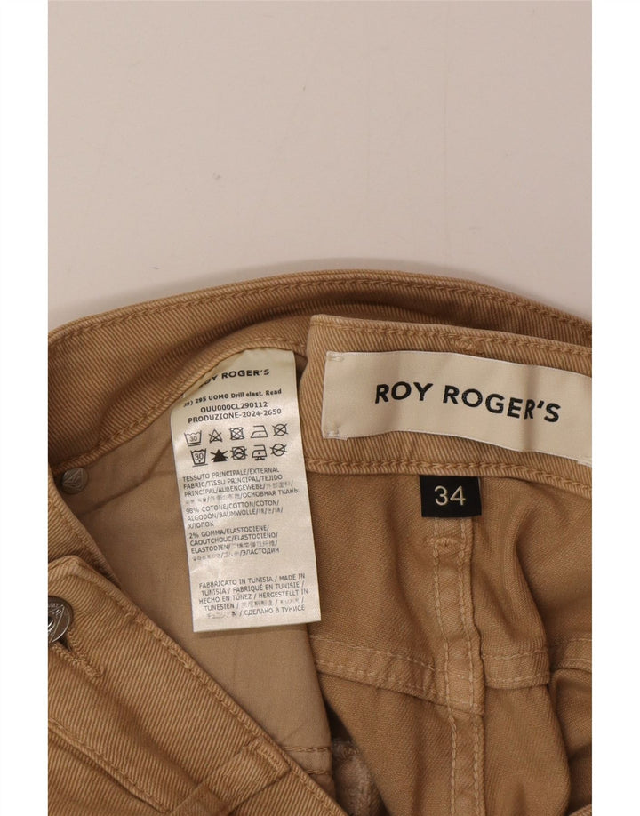 Calça jeans reta masculina Roy Rogers W34 L32 algodão marrom