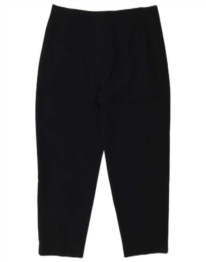 Calças cortadas femininas Marks & Spencer UK 12 médio W28 L23 azul marinho