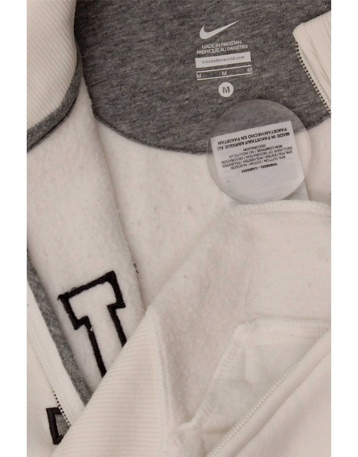 Jaqueta Nike feminina com agasalho gráfico UK 14 médio algodão branco