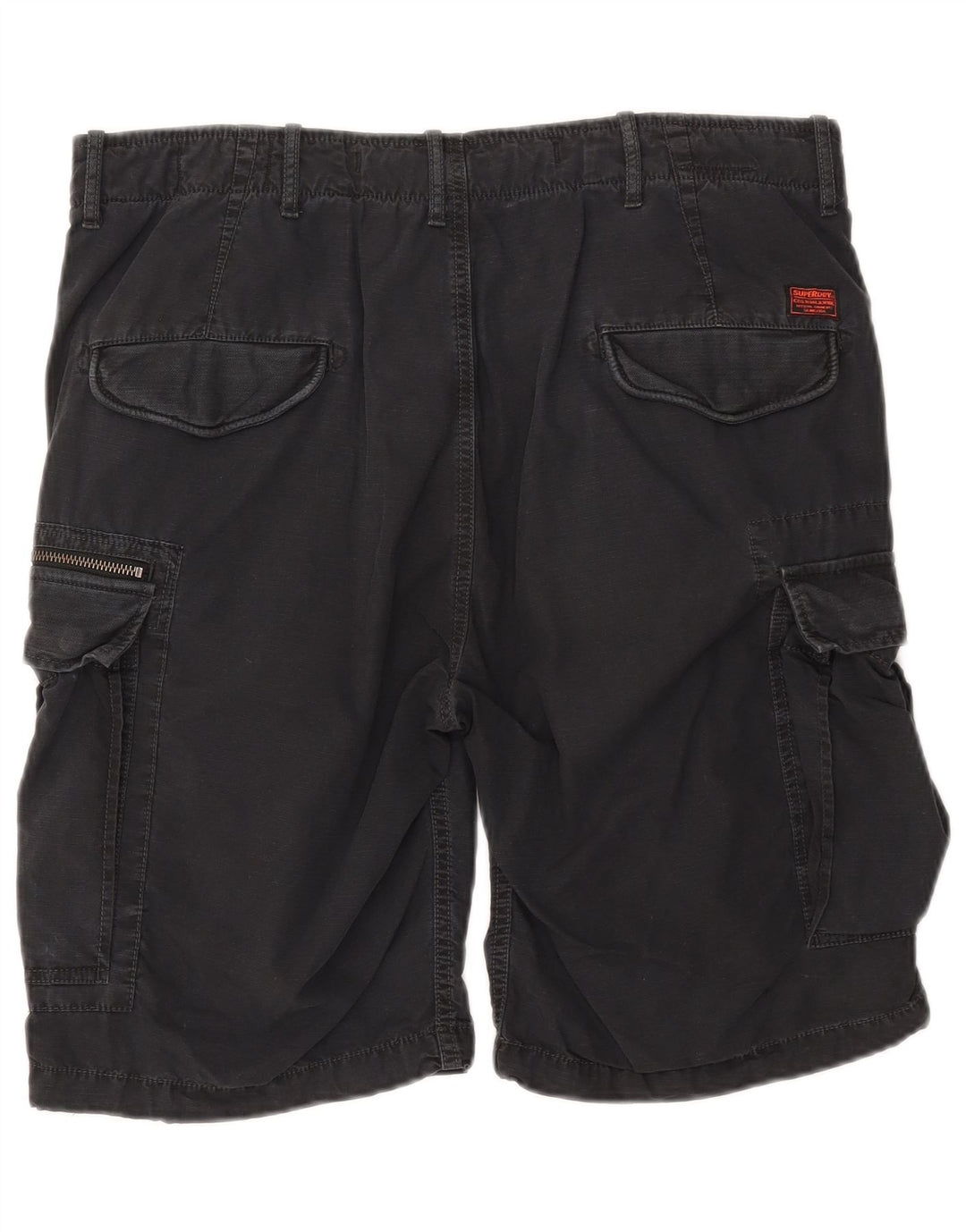 Superdry Mens Cargo Shorts W34 Grande Algodão Preto