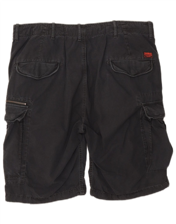 Superdry Mens Cargo Shorts W34 Grande Algodão Preto