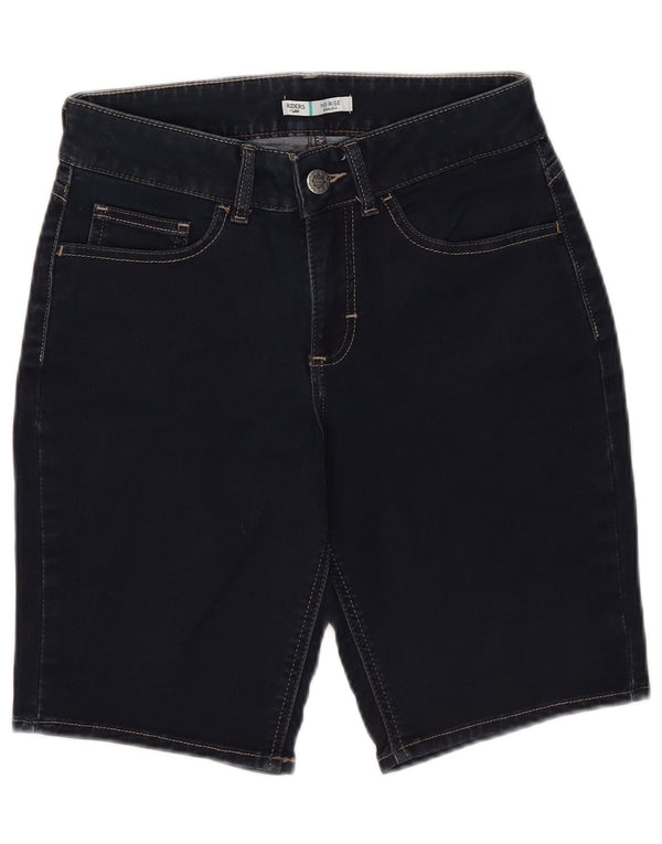 Lee Womens Riders Mid Rise Bermuda Jeans Shorts W28 Médio Azul Marinho