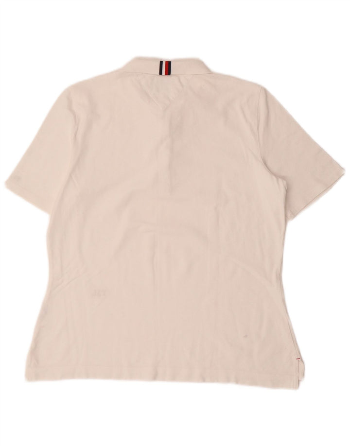 Polo feminino TOMMY HILFIGER UK 16 grande branco