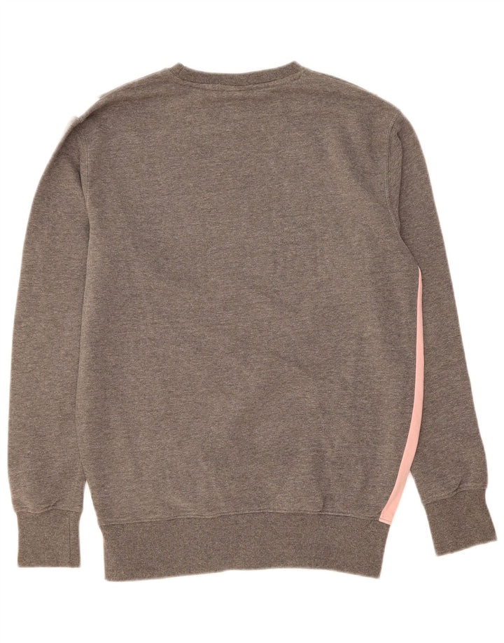 ELLESSE Suéter feminino oversized UK 10 pequeno bloco cinza colorido