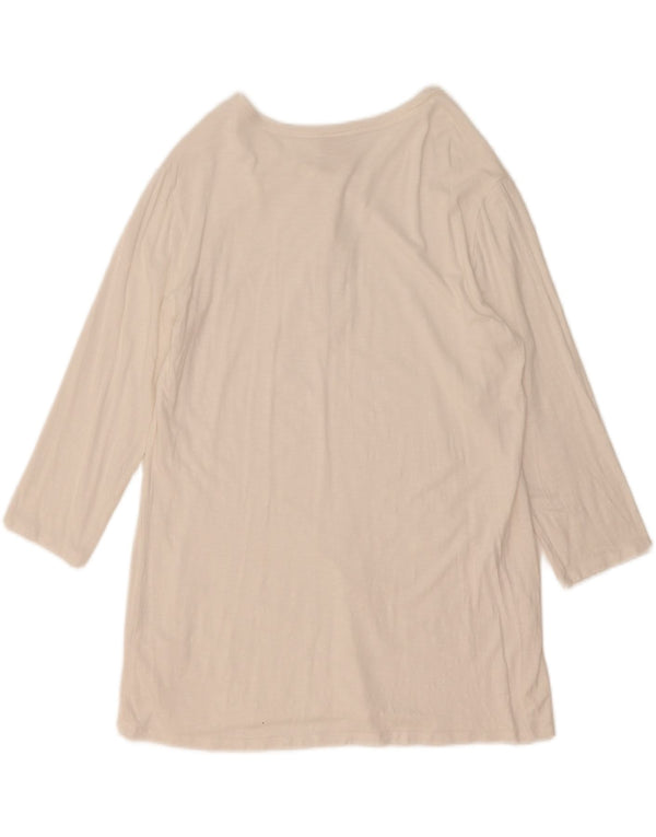 Top feminino Champion manga 3/4 UK 14 grande branco