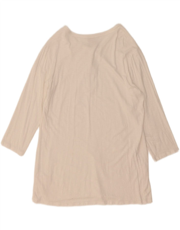 Top feminino Champion manga 3/4 UK 14 grande branco