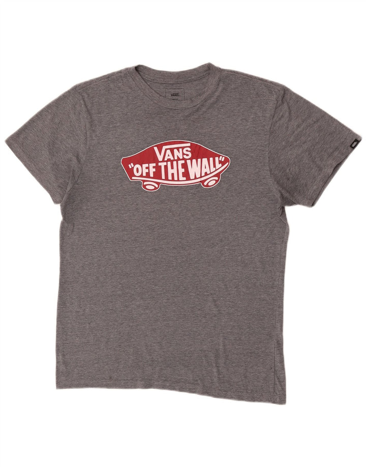 Camiseta masculina Vans Custom Fit Graphic Top cinza médio algodão manchado