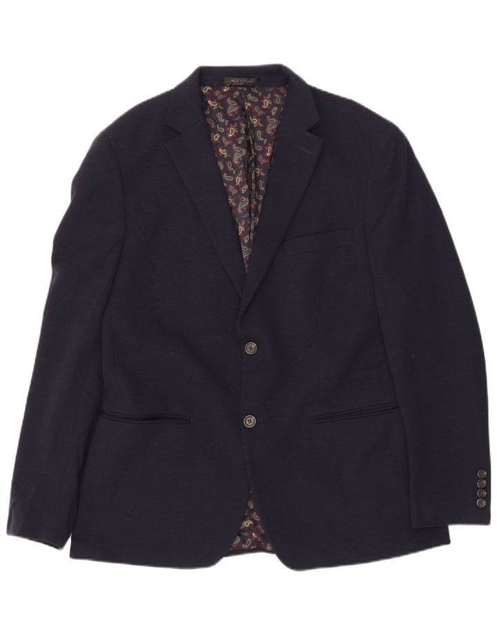 Jaqueta blazer masculina Chaps com 2 botões Reino Unido 42 XL azul marinho poliéster
