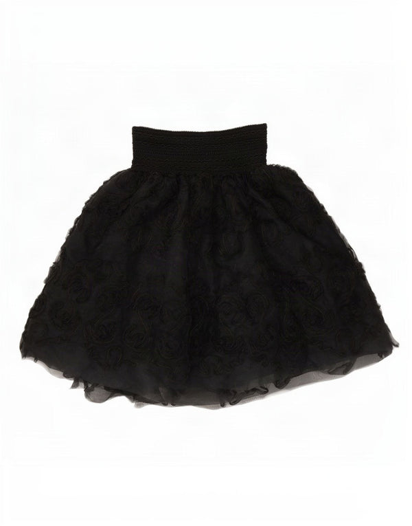 Saia tutu feminina de cintura alta Blumarine IT 40 pequena W26 preta paisley