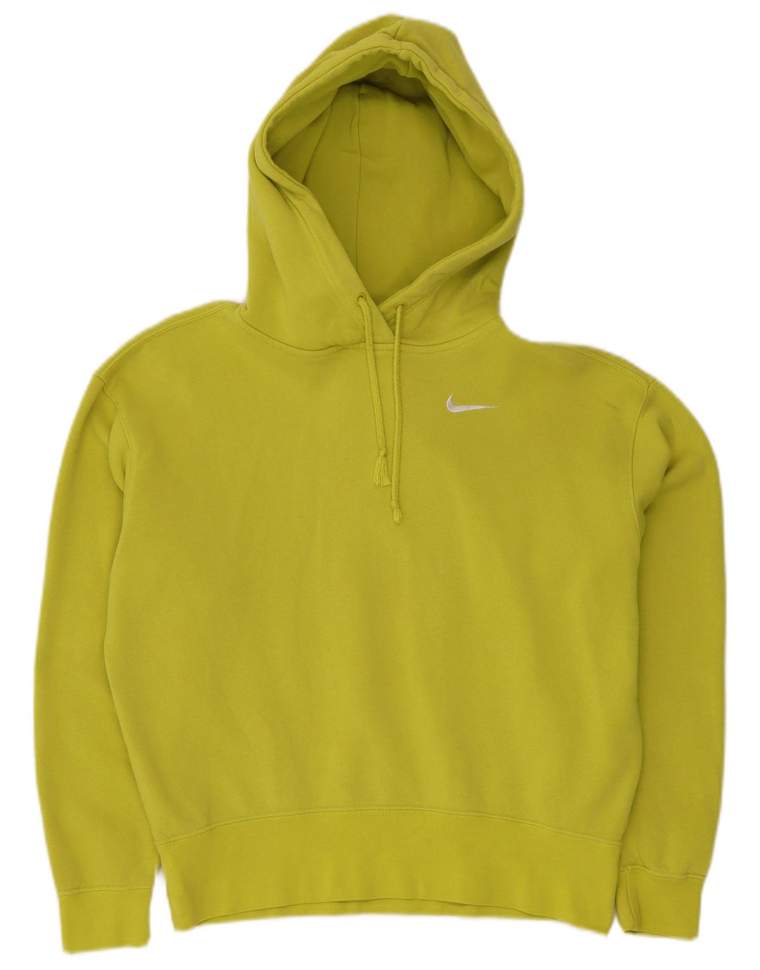 NIKE Womens Oversized Hoodie Jumper UK 6 XS Amarelo Algodão