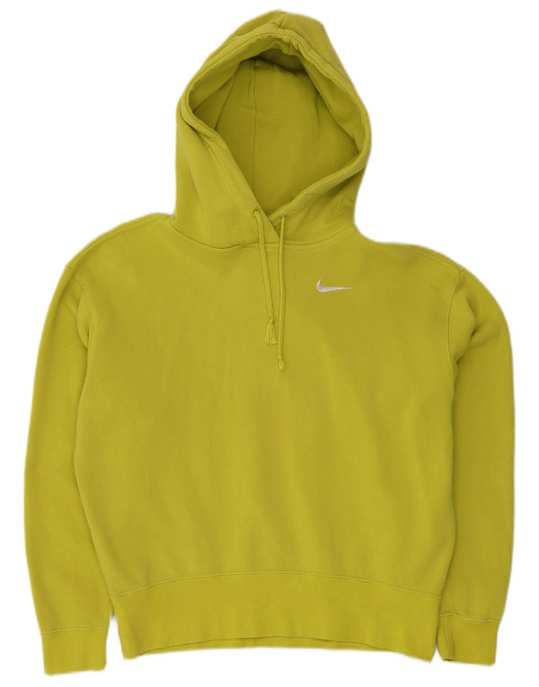 NIKE Womens Oversized Hoodie Jumper UK 6 XS Amarelo Algodão