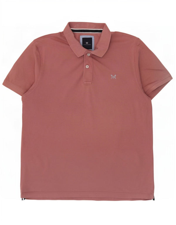 Camisa polo masculina XL de algodão rosa da Crew Clothing