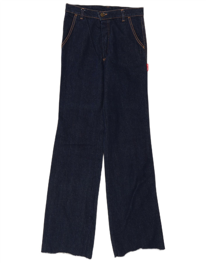 Jeans vintage feminino bootcut W30 L33 algodão azul marinho