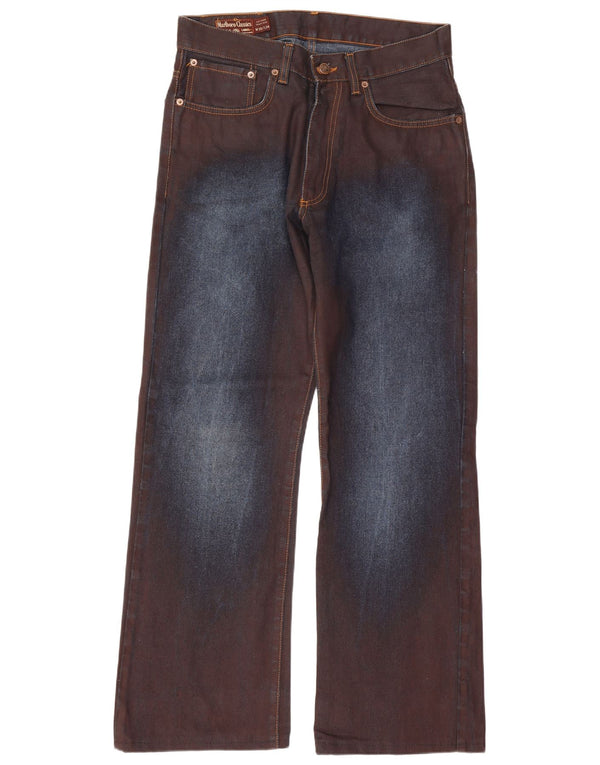 Marlboro Classics Masculino Bootcut Jeans W30 L29 Marrom Colorblock Algodão