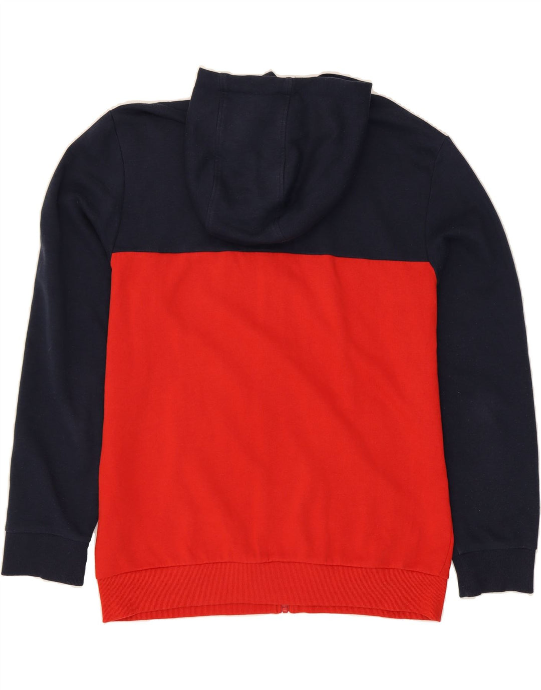 LOTTO Mens Zip Hoodie Sweater Medium Navy Blue Colourblock Cotton Vintage Lotto and Second-Hand Lotto from Messina Hembry 