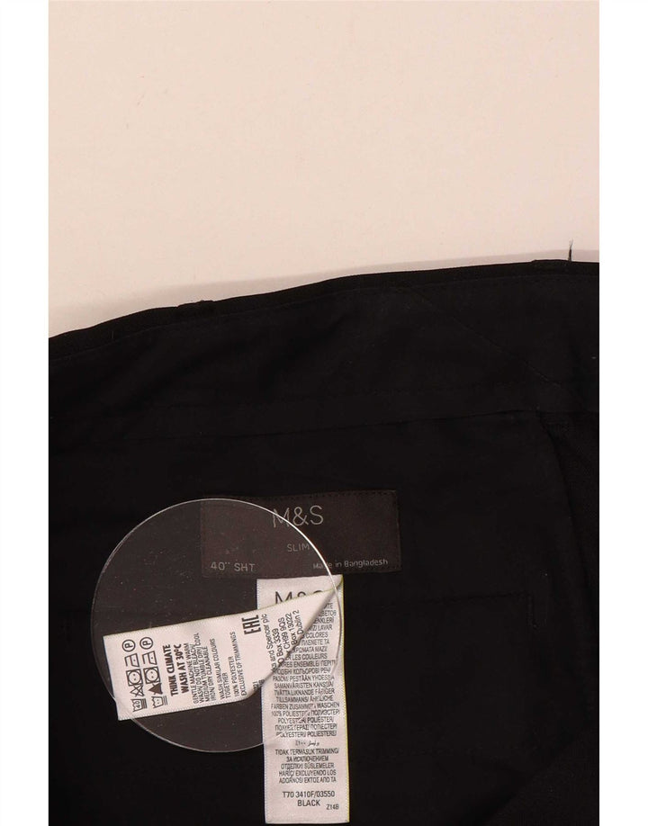 Calça Chino Slim Masculina Marks & Spencer W40 L29 Poliéster Preto