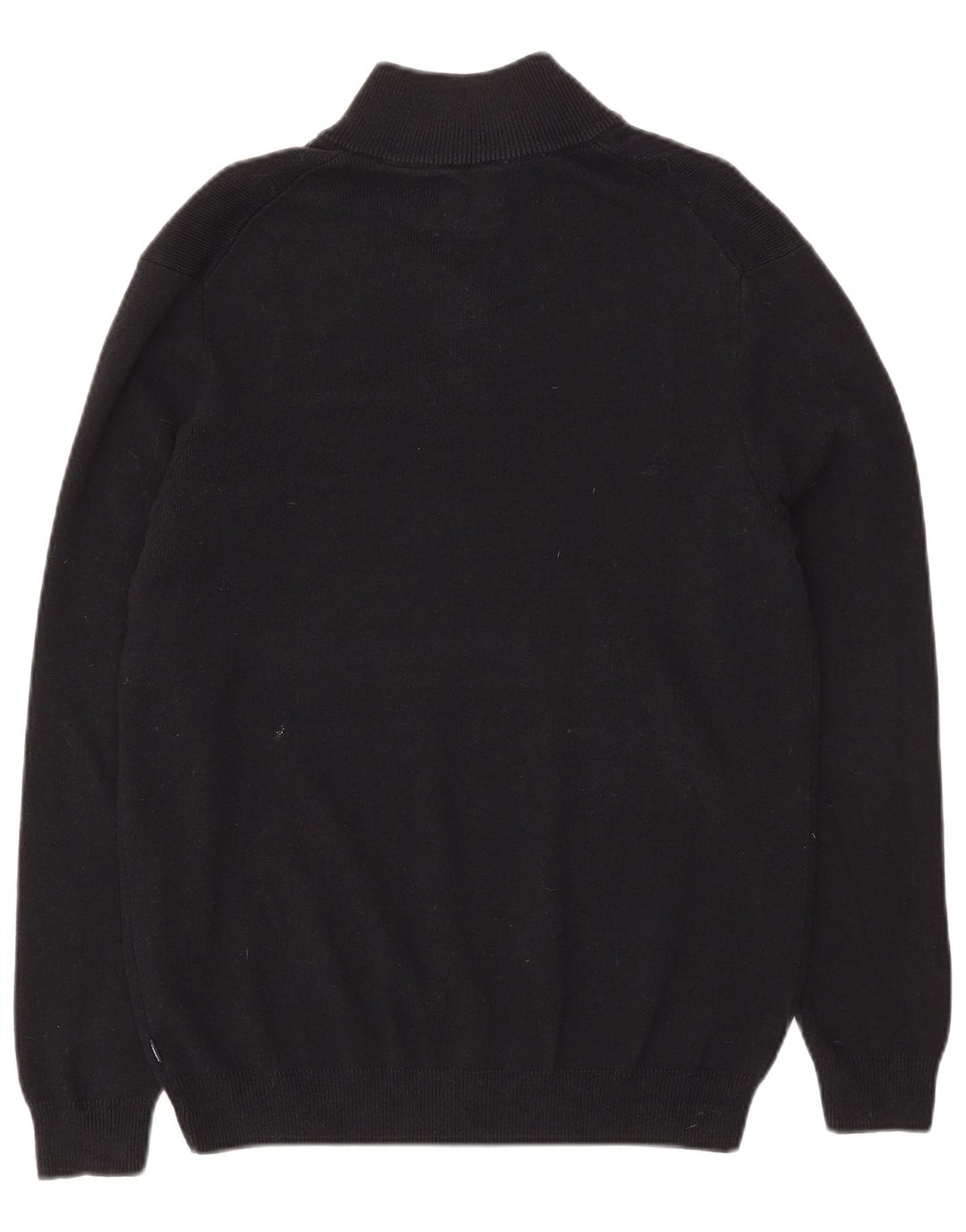 Suéter masculino Superdry com zíper e gola alta de algodão preto grande