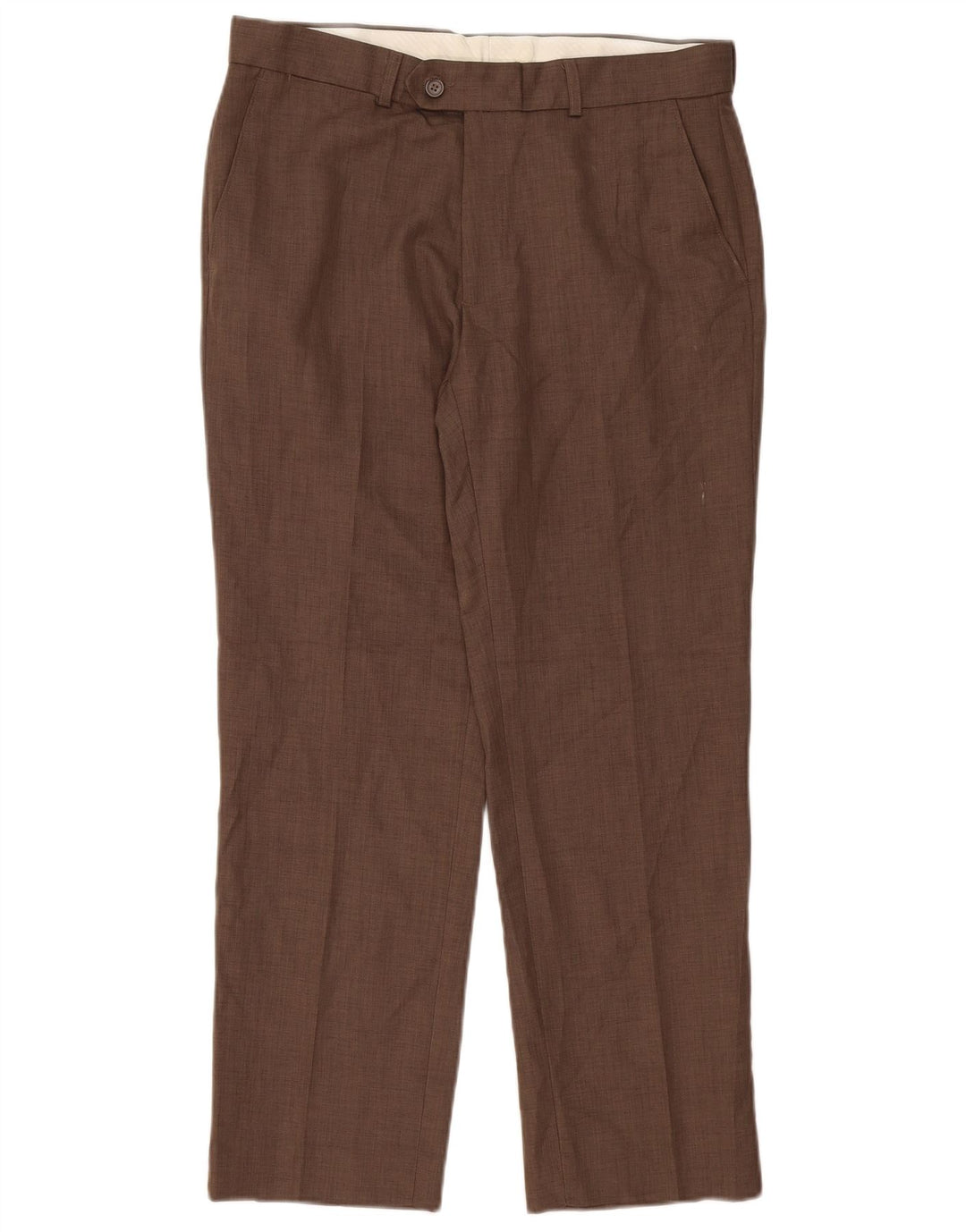 Calça masculina James Pringle de terno reto W34 L29 poliéster marrom