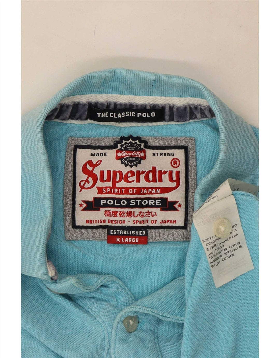Camisa polo masculina Superdry Graphic XL azul algodão