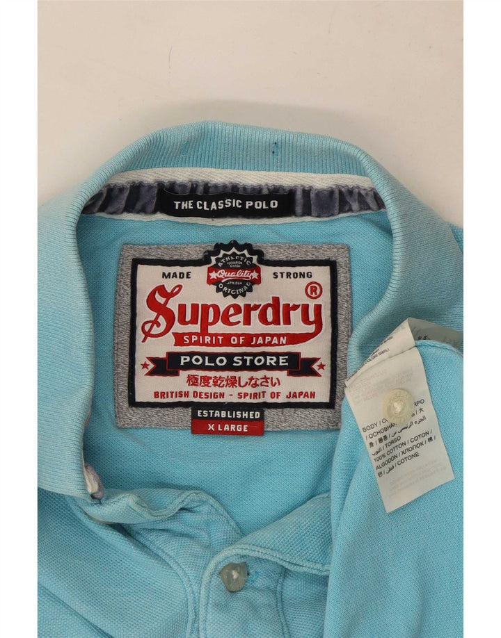 Camisa polo masculina Superdry Graphic XL azul algodão
