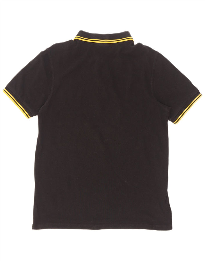 Camisa polo masculina Fred Perry de algodão listrado preto médio