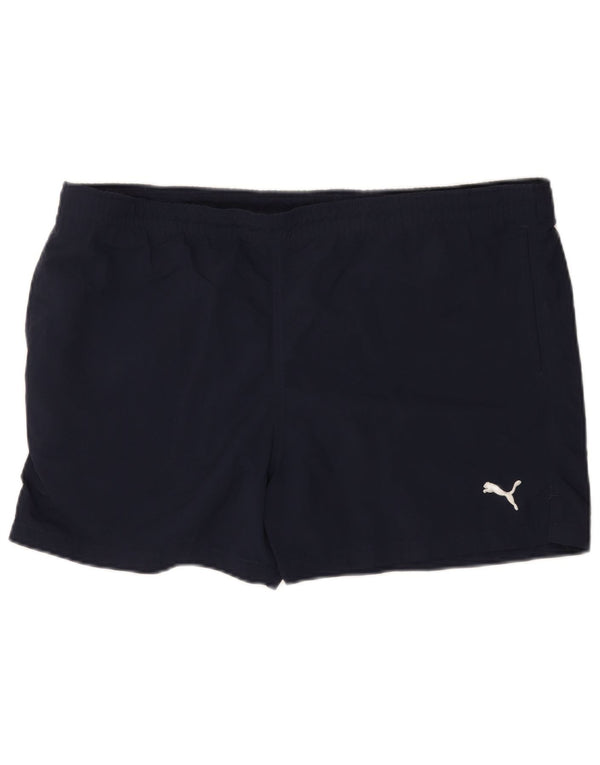 Shorts esportivos masculinos Puma XL azul marinho poliamida
