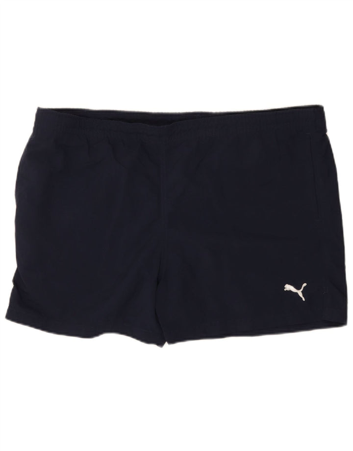 Shorts esportivos masculinos Puma XL azul marinho poliamida