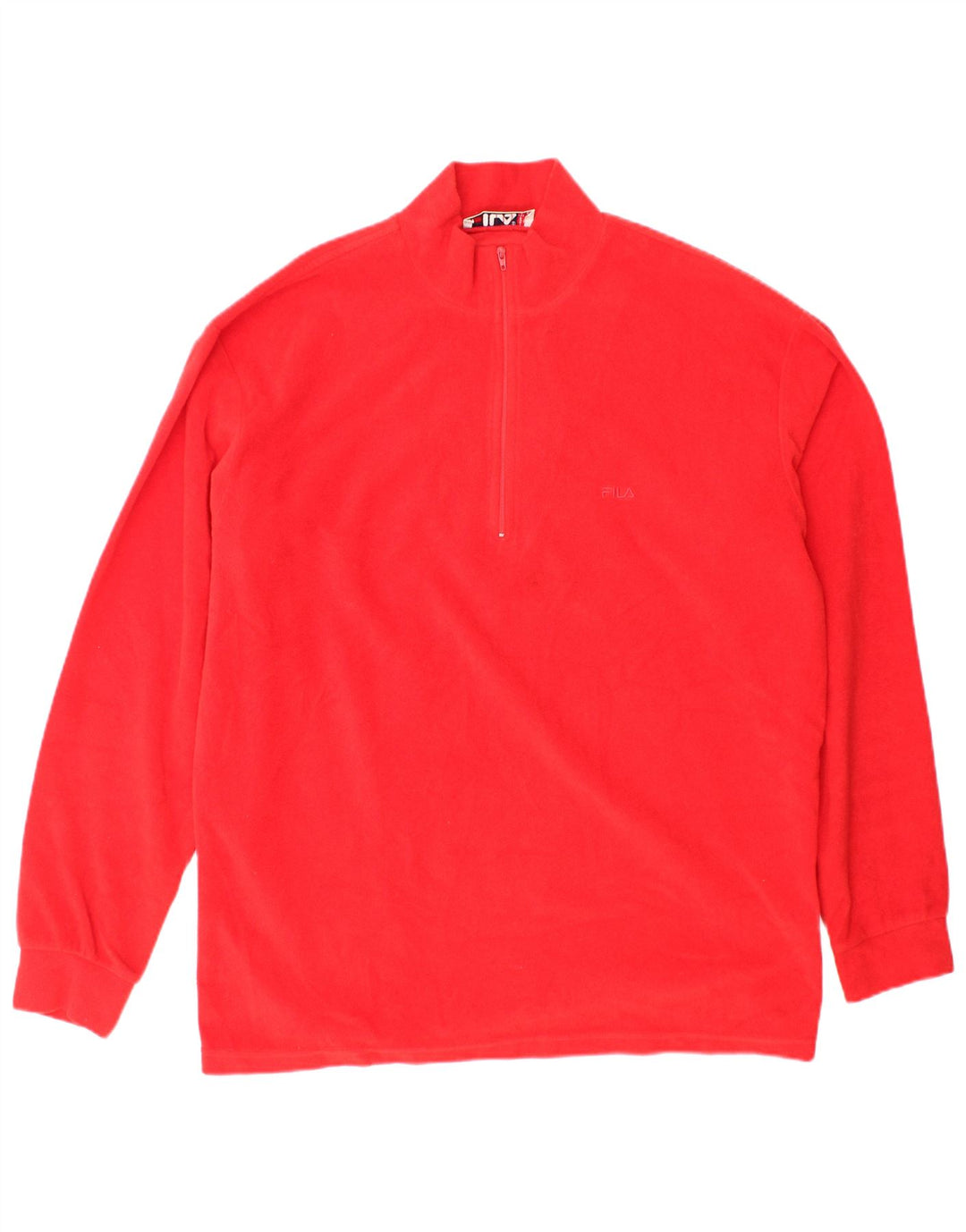 FILA Suéter masculino de lã com zíper e gola IT 54 XL poliéster vermelho