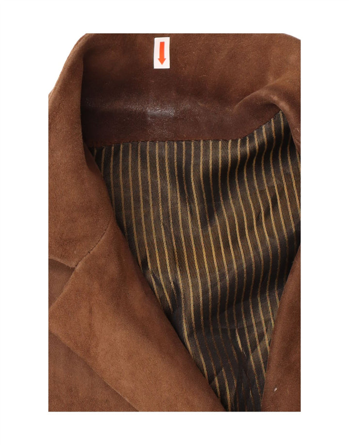 Jaqueta de camurça feminina vintage Reino Unido 12 marrom médio