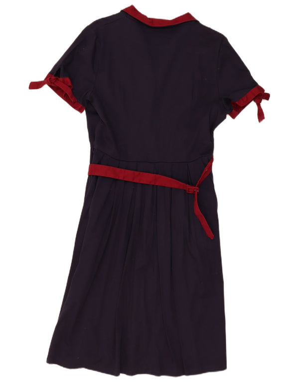 Lindy bop Vestido feminino linha A Reino Unido 14 grande algodão azul marinho