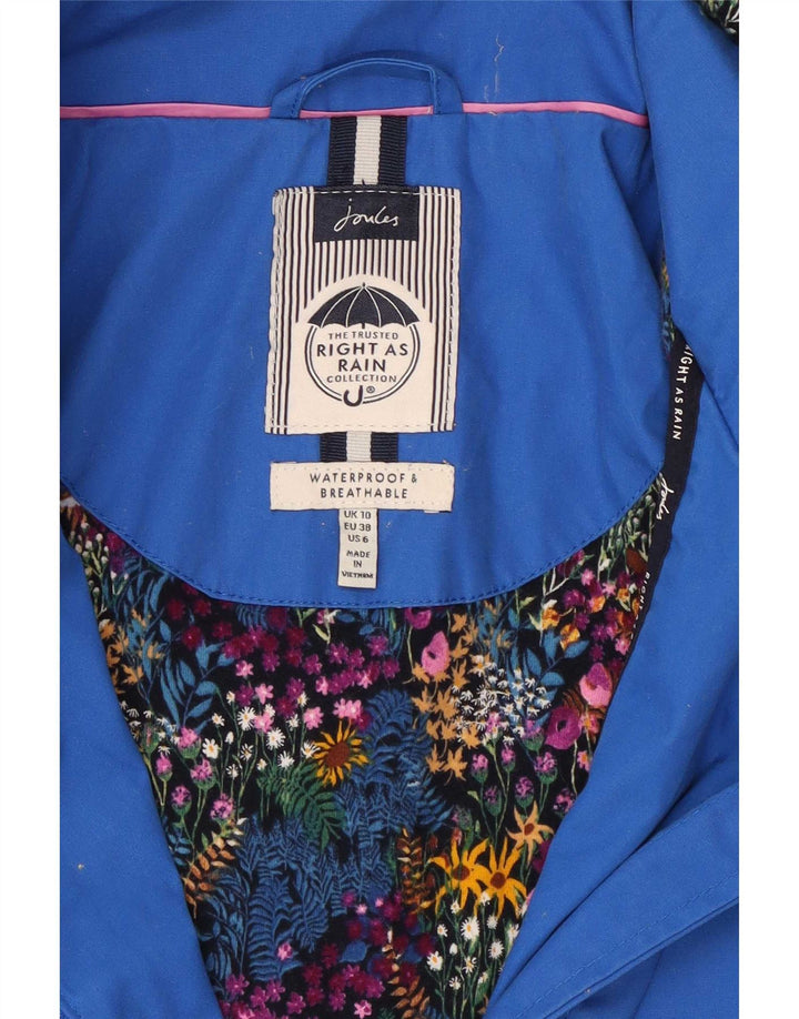 Joules capa de chuva feminina com capuz Reino Unido 10 poliéster azul pequeno