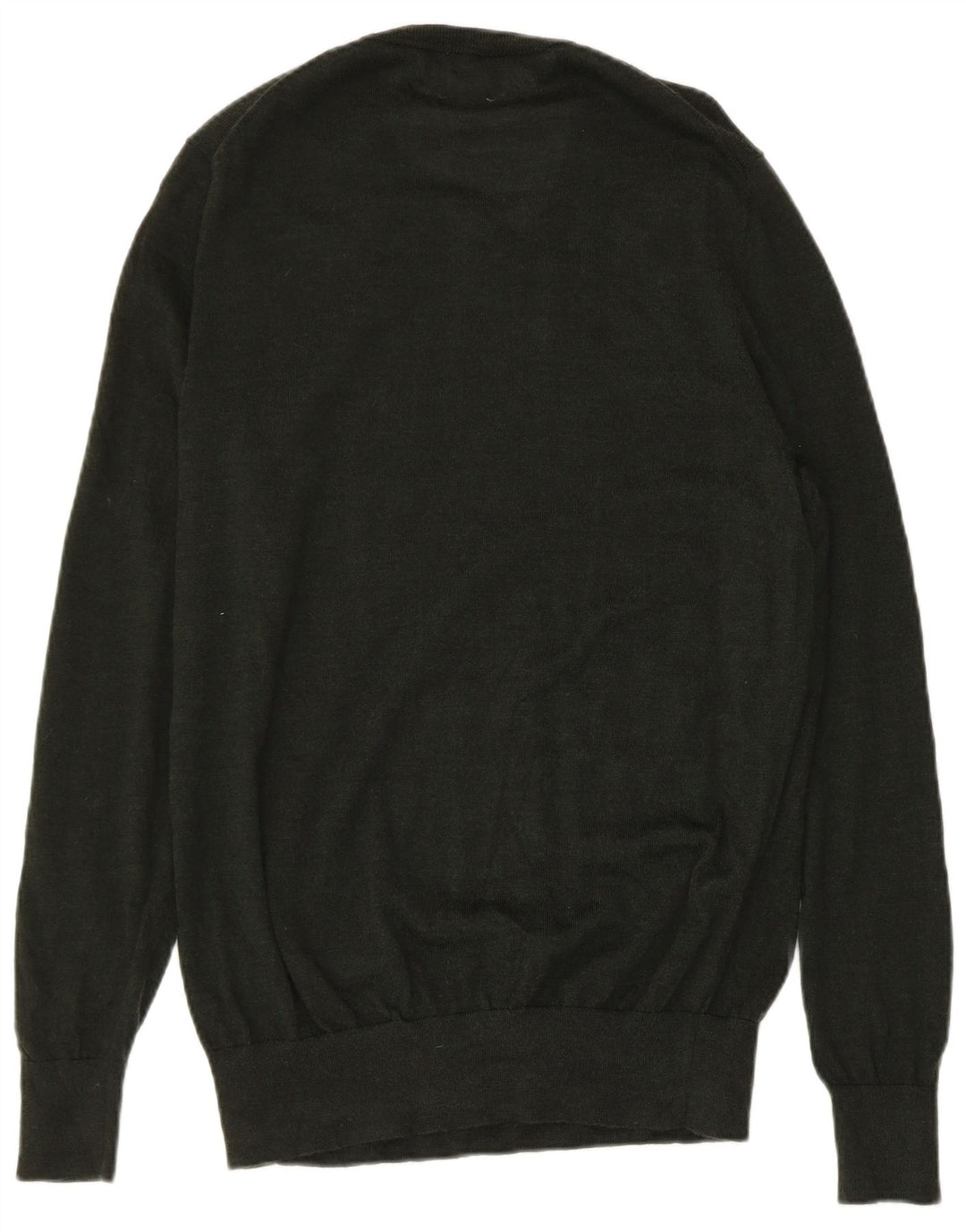 JOHN LEWIS Suéter masculino com decote em V, lã merino verde médio