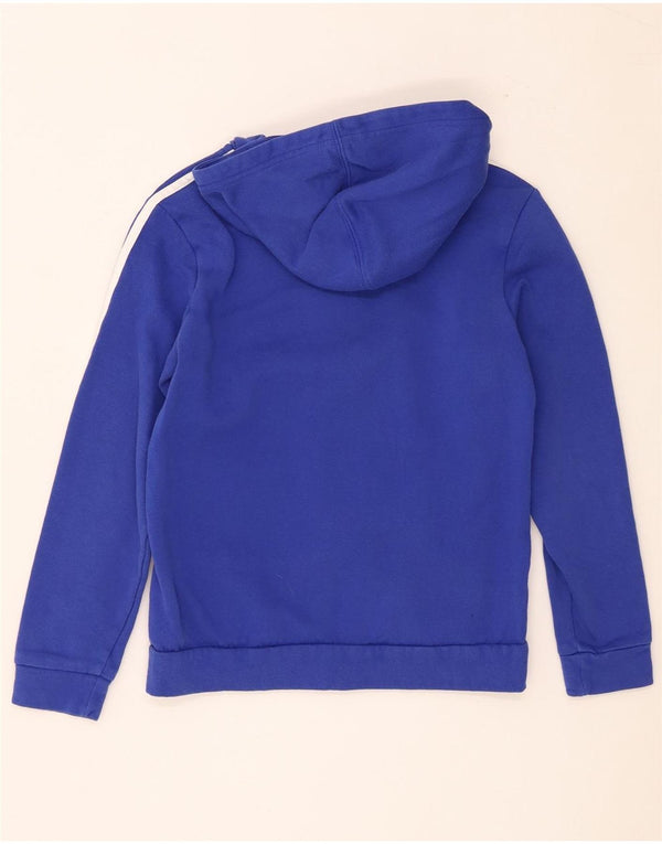 Suéter Adidas Boys Zip com capuz 11-12 anos azul colorblock algodão