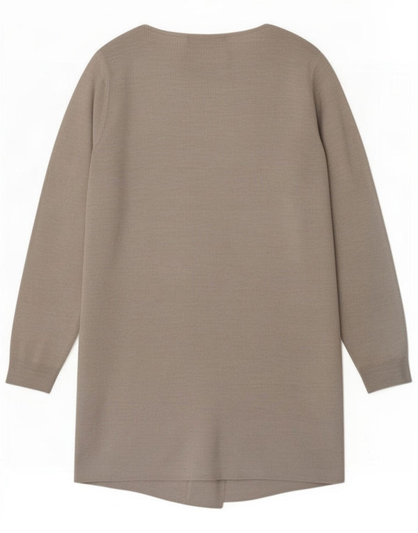 Suéter cardigã feminino Longline da Marks & Spencer Reino Unido 10 pequeno acrílico prateado