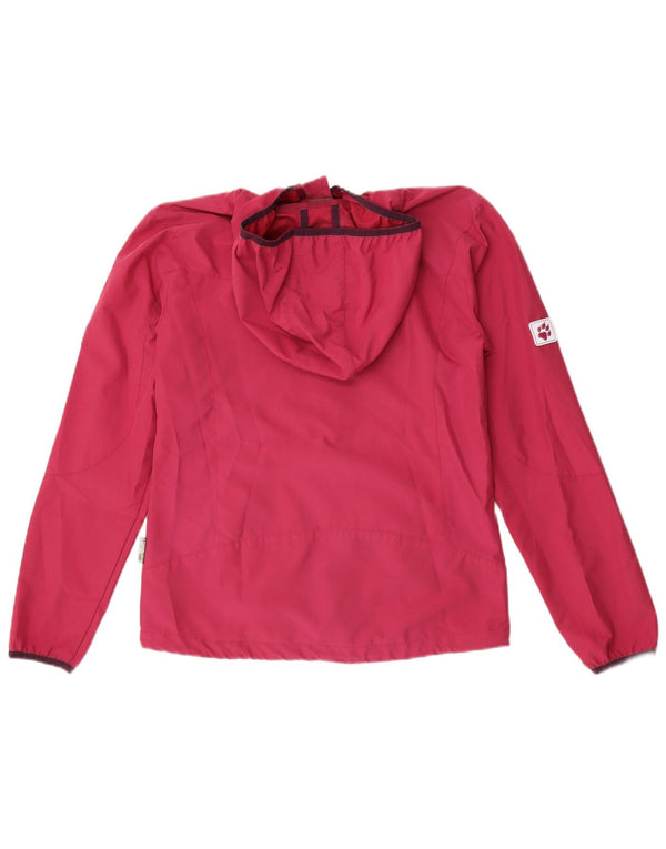 Jaqueta de chuva com capuz gráfico Jack Wolfskin para meninas 15-16 anos rosa floral