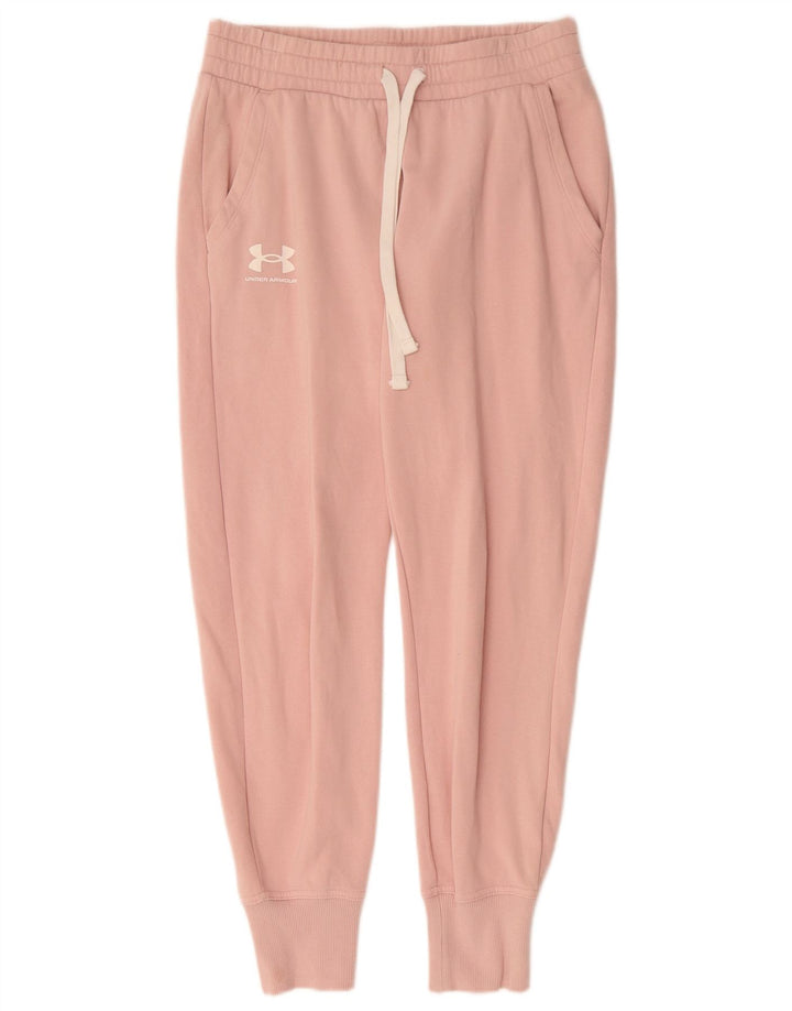 UNDER ARMOUR Calça de treino feminina Joggers UK 8 pequeno algodão rosa